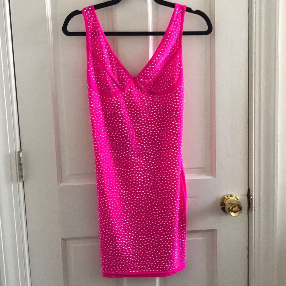 Hot pink mini dress!